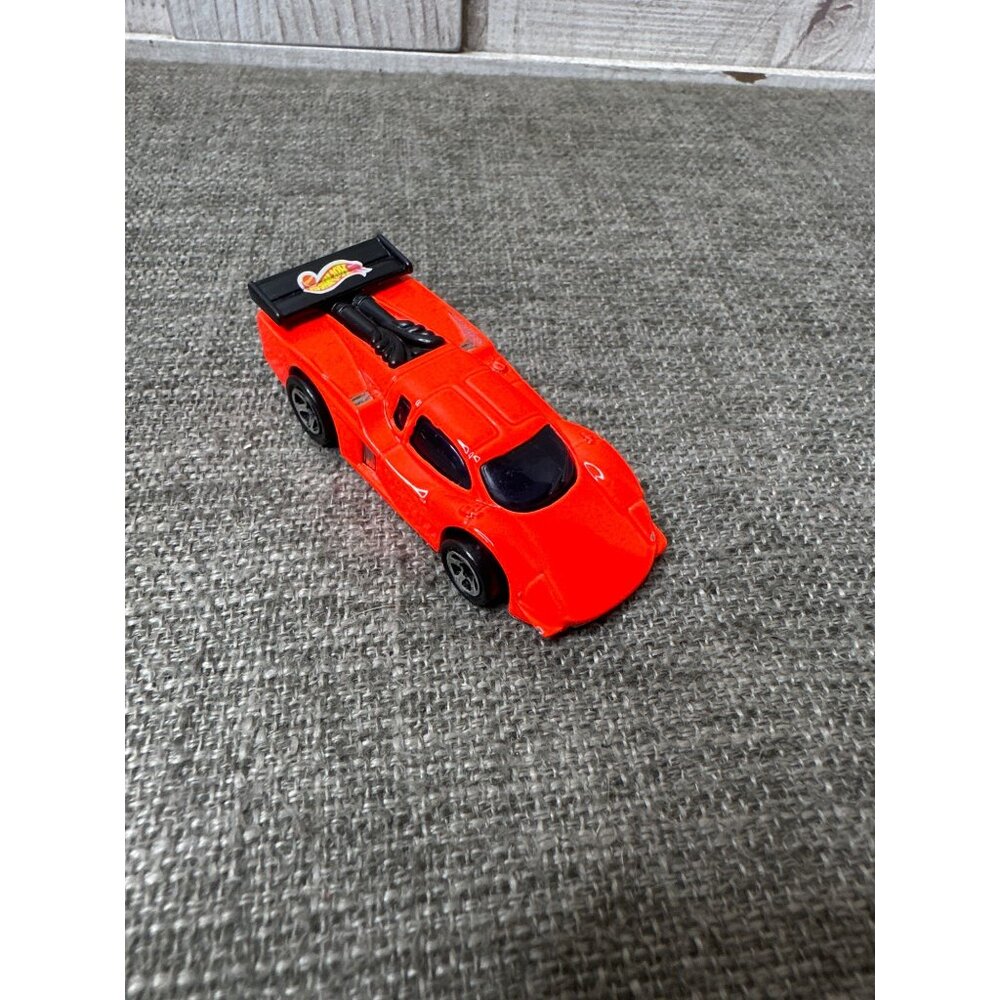 Vintage Hot Wheels 1988 Orange Diecast Car w/  Black Spoiler & Logo Collectible